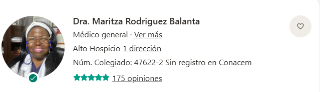 Perfil verificado de la Dra. Maritza Rodríguez en Doctoralia